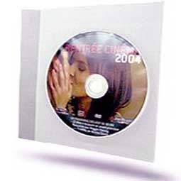 Pochettes papier CD/DVD - dos adhésif - avec fenêtre - blanches